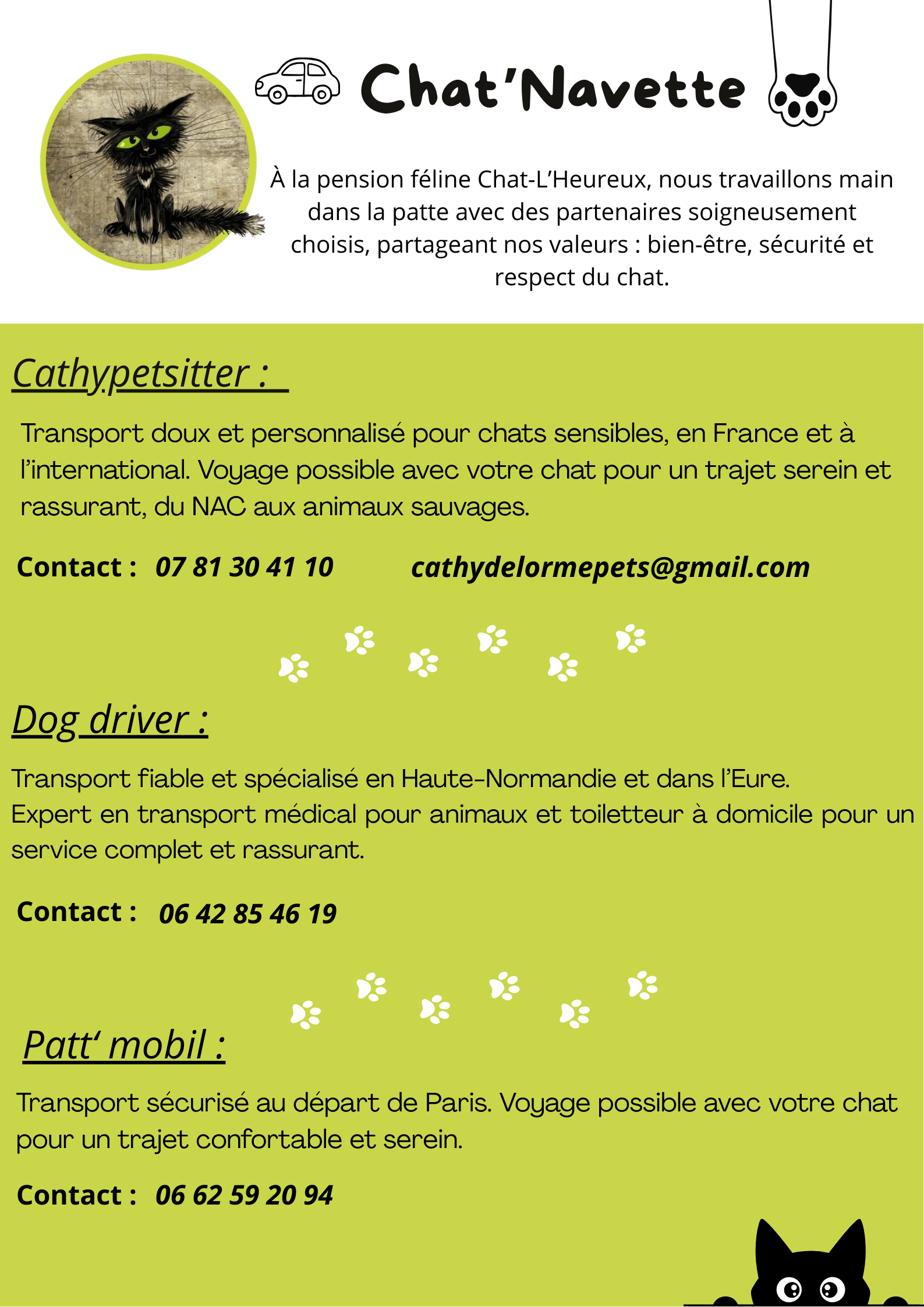 Nos partenaires taxi animalier